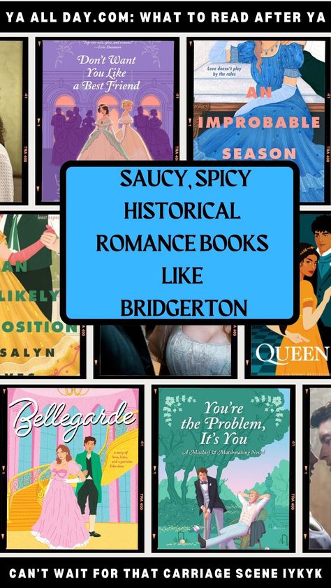 💫 Dive into the spicy, saucy world of YA historical fiction with our curated list of books featuring fun, flirty characters and captivating stories. Perfect for fans of Bridgerton on Netflix! 📚💘 Spicy Historical Romance Books, Bridgerton Vibes, Books Recommended, Historical Romance Books, List Of Books, Romantic Comedy Movies, Historical Fiction Books, Reading Log, Romantic Books