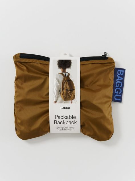 Baggu - Packable Backpack - Bronze Packable Backpack, Lightweight Backpack, Travel Products, Envelope Bag, Hard Working, Laptop Pocket, Shop Womens, Midi Dresses, Coffee Bag