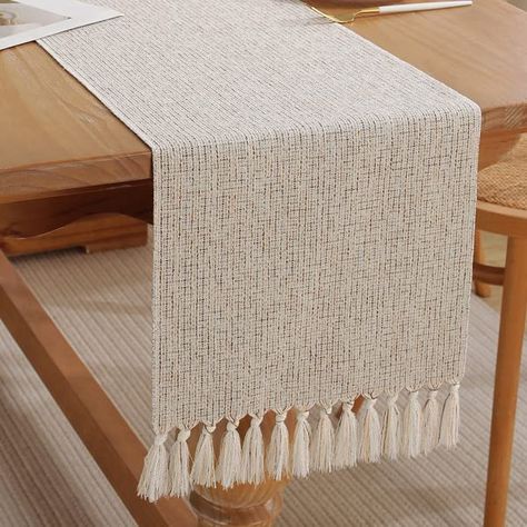 PRICES MAY VARY. Polyester [ Rustic Farmhouse Table Runner ] – Woven fabric table runner is crafted from 100% polyester fabric, featuring of moderate thickness, durable, anti-wrinkle and shrink-resistant. Designed with detailed overlook on edge and added a playful handmade tassel finished looking. With good softness make it drape beautifully, will lead a simply sophisticated ambiance to your tables/dressers [ About Size & Colors ] – We offer 4 different size table runner : 13×60 inch, 13×72 inch Table Runner Farmhouse, Rustic Table Runner, Christmas Everyday, Rustic Table Runners, Boho Table Runner, Rustic Farmhouse Table, Farmhouse Table Runners, Boho Table, Fabric Table Runner