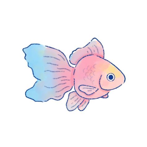 Illustration 2021 Part 2 on Behance Goldfish Art Illustrations, Rainbow Goldfish, Ocean Life Art, Infinite Painter, Goldfish Art, Sea Illustration, Fish Illustration, Fish Drawings, Simple Illustration