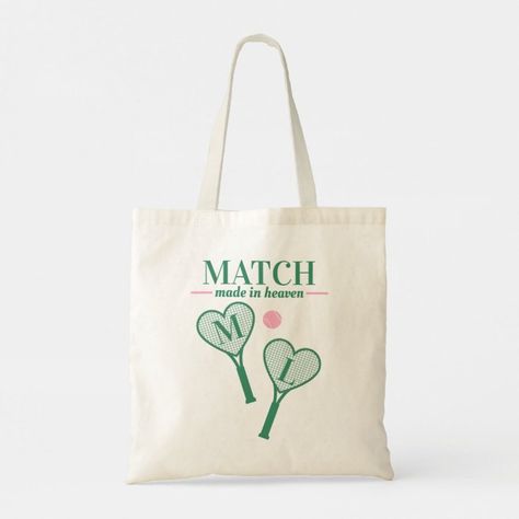 Match Made in Heaven Tennis Bachelorette Bridemaid Tote Bag - Bachelorette Party Favors gifts Match Made In Heaven Bachelorette, Tennis Bachelorette, Country Club Design, Tennis Wedding, Moms Weekend, Tennis Tote, Bride Tote Bag, Themed Bachelorette, Bride Tote