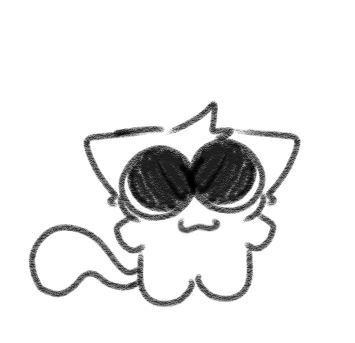 A cute, doodle-style drawing of a cat, featuring big, expressive eyes and a playful stance. Cat Silly Drawing, Cats Doodle Art, Funny Cat Drawings Easy, Cat Drawing Profile, Silly Cat Drawing Sketch, Funny Art Doodles, Cursed Cat Drawing, Drawing Ideas Easy Animals, Little Animals Drawings