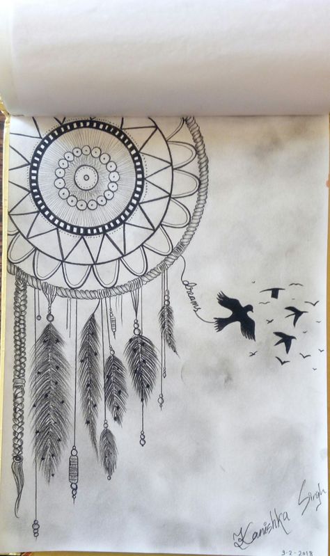 Dream Catcher Wall Painting, Dreamcatcher Sketch, Dream Catcher Sketch, Dry Erase Board Art, Dream Catcher Drawing, Dreams Catcher, Dream Catcher Mandala, Sunflower Mandala, Board Art