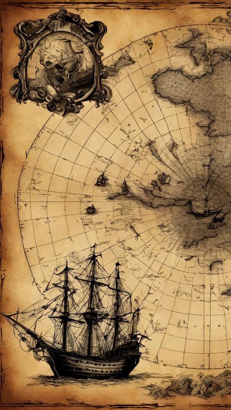 Medieval Wallpaper Aesthetic, Pirate Aesthetic Wallpaper, Malaysia Map, Laser Pattern, Pirate Ship Art, History Wallpaper, Maps Aesthetic, Iphone Blue, Sailing Theme