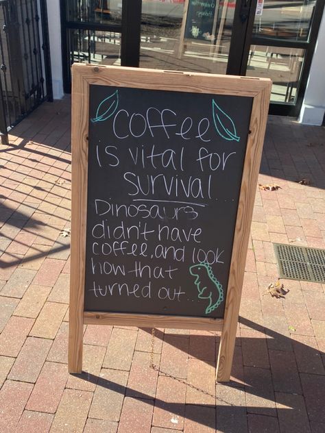 Funny Cafe Signs, Menu Boards Cafe, Coffee Shop Sign Ideas, Coffee Shop Board, Bar Chalkboard Ideas, Business Chalkboard, Sidewalk Chalkboard Sign, Coffee Shop Ideas, Cafe Chalkboard