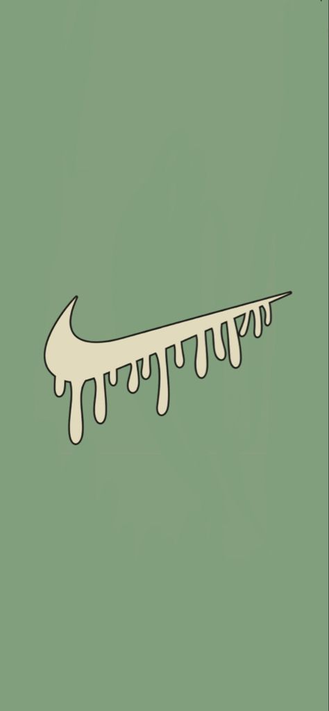 Nike Shoe Wallpapers Aesthetic, Nike Logo Dripping, Nike Drip Wallpaper, Olive Green Asthetics Wallpaper, Nike Logo Aesthetic, Nike Aesthetic Logo, Green Nike Wallpaper, Nike Astethic, Nike Vert