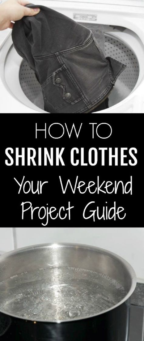 How To Shrink Clothes – Your Weekend Project Guide How To Shrink Jeans, Diy Emo Clothes, Shrink Clothes, Shrink Jeans, Remove Gum From Clothes, Diy Clothes Projects, How To Shrink Clothes, Stretch Clothes, Shrunken Sweater