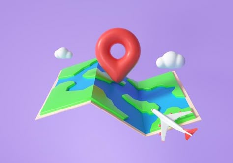 Photo 3d world map icon with pin and air... | Premium Photo #Freepik #photo #3d-map #location-map #distance #location-background Map Illust, Location Background, Gloves Illustration, 3d World Map, Maps Icon, Map Icon, Simple Calendar, 3d Cinema, Photo Icon