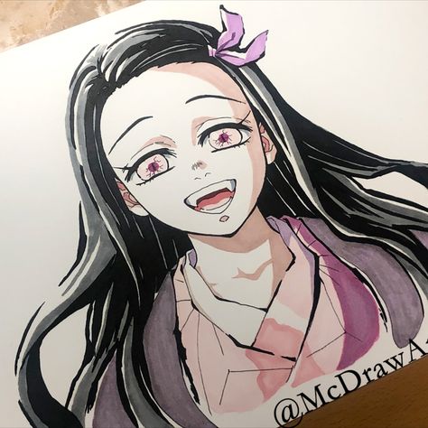 New Anime Character Drawing -  nezuko Drawing Nezuko, New Anime, Draw Anime, Demon Slayer Kimetsu No Yaiba, Anime Character Drawing, Art Tools, Kimetsu No Yaiba, Step By Step Drawing, Creative Expressions