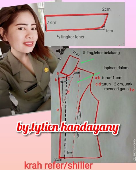 By,Tytien Handayany Pola Korset, Pola Bra, Sewing Atelier, Pola Blus, Sewing Clipart, Sewing Measurements, Sewing Collars, Corporate Dress, Sewing Baby Clothes