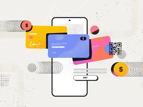 Mobile wallet apps Communicate Better, Mobile Wallet, 광고 디자인, Ui Design Website, Motion Graphics Inspiration, Event Banner, Motion Design Animation, Business Illustration, Animation Design