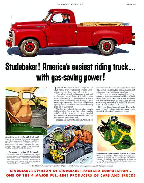 Vintage Trucks For Sale, Garage Pics, Automotive Advertising, Studebaker Trucks, Cars Drawing, How To Save Gas, Old Pickup, Trucking Life, Vintage Auto