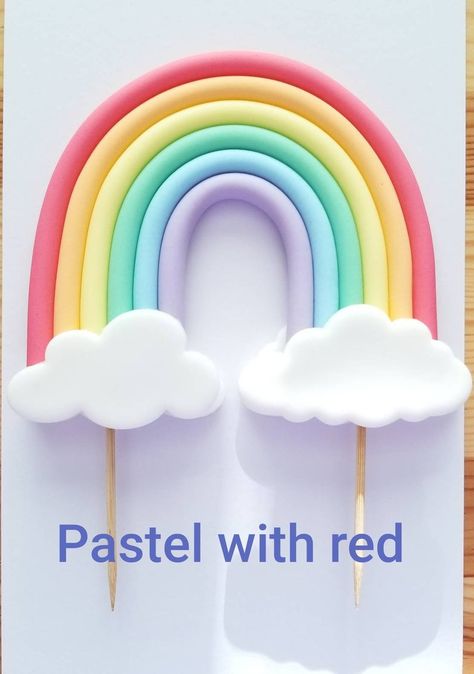 Unicorn Rainbow Cake Topper Printable, Balloon Cake Topper Printable, Rainbow Printable Cake Topper, Rainbow Topper Printable, Topper Pelangi, Rainbow Cake Topper Printable, Rainbow Cake Designs, Rainbow Fondant Cake, Fondant Rainbow Cake Topper