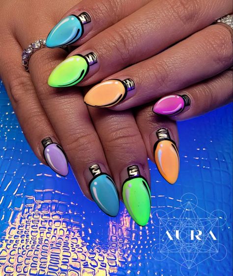 Aquarius Nail Designs, Aquarius Nails, Sky Blue Nails, Pop Art Nails, Dope Nail Designs, Blue Flame, Nail Art Designs Diy, 60s Style, How To Grow Nails