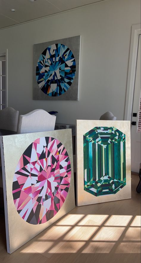 Acrylic gems on canvas by artworksbyalex Gem Painting, Green Gem, Acrylic Gems, Texture Paint, Gems Art, House Art, Green Gems, Abstract Wall, Painting Acrylic