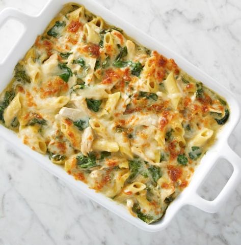 I’m checking out a delicious recipe for Chicken and Spinach Alfredo Casserole Recipe from Kroger! Spinach Rigatoni Bake, Spinach Rigatoni, Rigatoni Bake, Christmas Eve Dinner Ideas, Alfredo Casserole, Alfredo Chicken, Spinach Alfredo, Spinach Casserole, Chicken Florentine