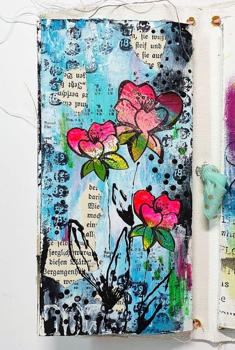 Modern Abstract Painting Diy, Loose Florals, Mixed Media Art Techniques, Mixed Media Art Projects, Simple Collage, Art Journal Tutorial, Mixed Media Art Canvas, Collage Art Projects, Notebook Art