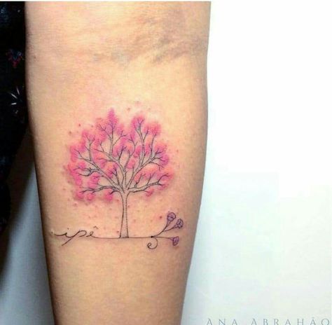 Blossom Tree Tattoo, Watercolor Small, Tattoo Watercolor, Kunst Tattoos, Tree Of Life Tattoo, Tree Tattoo, Fine Line Tattoos, Simplistic Tattoos, Trendy Tattoos