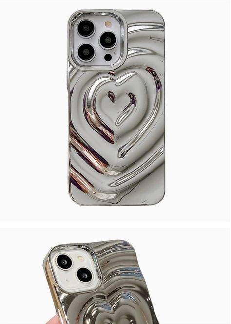 Metallic Phone Case, Chrome Phone Case, Silver Phone Case, Y2k Phone Case, Metal Iphone Case, Silver Iphone, Accessories Essentials, Phone Inspiration, Silicone Iphone Cases