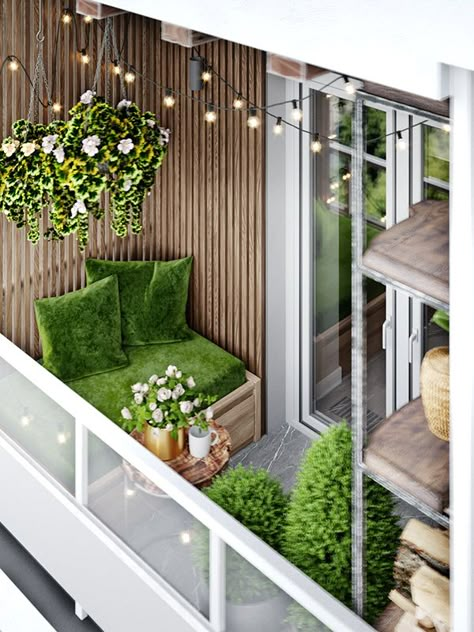 HIMKI BALI I | 2021 on Behance Balcon Mic, Flowers Balcony, Apartment Flowers, Winter Balcony, Interior Balcony, Balkon Decor, Balcony Design Ideas, Balcony Ideas Apartment Outdoor, Small Balcony Garden