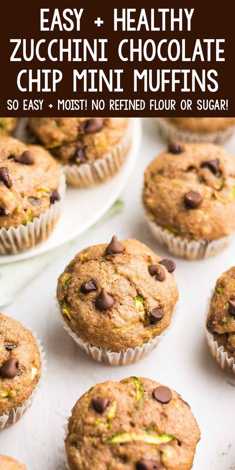 Zucchini Mini Muffins, Breakfast Ideas Quick, Gluten Free Zucchini Muffins, Chocolate Chip Zucchini Muffins, Zucchini Muffins Healthy, Banana Zucchini Muffins, Zucchini Chocolate, Zucchini Chocolate Chip Muffins, Chocolate Chip Zucchini Bread