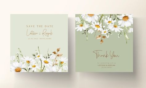 Daisy Flower Wedding, Margarita Flower, Floral Watercolor Background, Flower Invitation Card, Elegant Wedding Invitation Card, Indian Wedding Invitation Cards, Tropical Wedding Invitations, Wedding Invitation Card Template, Indian Wedding Invitations