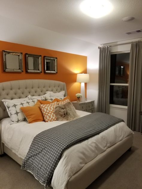 Orange and gray bedroom Orange Gray Bedroom, Orange Grey Bedroom, Gray And Orange Bedroom, Grey And Orange Bedroom, Orange And Grey Bedroom, Grey Orange Bedroom, Caravan Bedroom, Orange Bedroom Walls, Orange Bedrooms