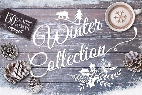 The gorgeous artistic design bundle demo tutorial Winter Collection Logo, Watercolor Graphic, Hand Drawn Vector, Creative Sketches, Christmas Settings, Pencil Illustration, Business Card Logo, Party Inspiration, Watercolor And Ink