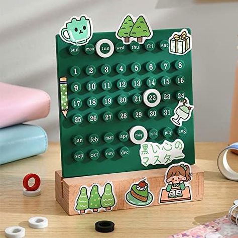 Creative Desk, Table Calendar, Diy Ring, Unique Calendar, Moving Gifts, Table Diy, Perpetual Calendar, Diy Rings, Desk Calendars