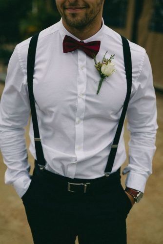 Rustic Groom Attire For Country Weddings ★ rustic groom attire with suspenders and bouttoniere country lourenssmitphotograph Groom Suspenders, Casual Groom Attire, Rustic Groom, Wedding Groomsmen Attire, Casual Grooms, Mens Wedding Attire, Suspenders Wedding, Groom Wedding Attire, Groomsmen Outfits