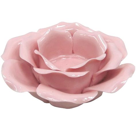 Pink Ceramic Flower Tealight Candle Holder, 2" Pink Apartment, Clay Stuff, Tealight Candle Holder, Pink Ceramic, Clay Art Projects, Ceramic Flower, Tealight Candle, Cute Clay, Ceramics Ideas Pottery