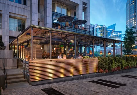 Bar Exterior Design, Restaurant Fence, Open Cafe Outdoor Design, Restaurant Patio Design, Restaurant Design Rustic, Outdoor Restaurant Patio, Rooftop Restaurant Design, Restaurant Exterior Design, City Kitchen