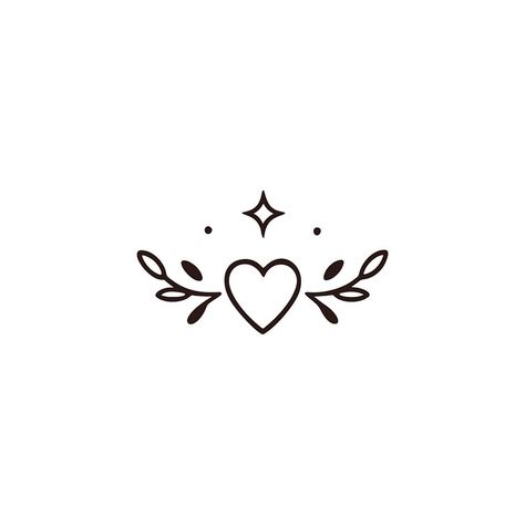 Delicate Heart & Leaf Tattoo Design with a Tiny Star by Anuhas Sathsara on Dribbble Heart Stars Tattoo, Heart Tiny Tattoo, Star And Heart Tattoo, Leaf Tattoo Design, Studio Images, Leaf Tattoo, Web Design Typography, Heart Leaf, Explore Tattoo