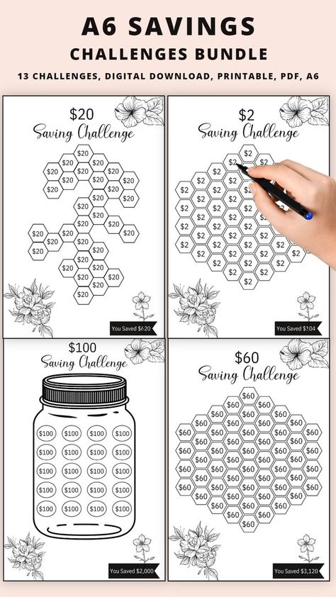 Easter Savings Challenge, Cash Stuffing Savings Challenge, Cash Stuffing Challenges Free Printable, A6 Savings Challenge Printable Free, Budgeting Challenge, Budget Binder Free Printables, 52 Week Money Saving Challenge Printable, Money Saving Challenge Low Income, Cash Challenge