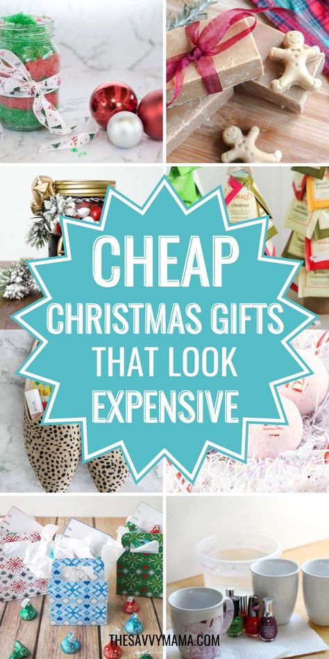 Collage of cheap Christmas gifts that look expensive, including homemade soaps, gift jars, and cute packaged items perfect for friends and family. Classy Diy Christmas Gifts, Small Christmas Gifts For Friends Cheap, Gift Basket Homemade, Classy Gift Ideas, Diy Gift Basket, Gifts To Buy, Cheap Christmas Diy, Food Christmas, Fancy Pens