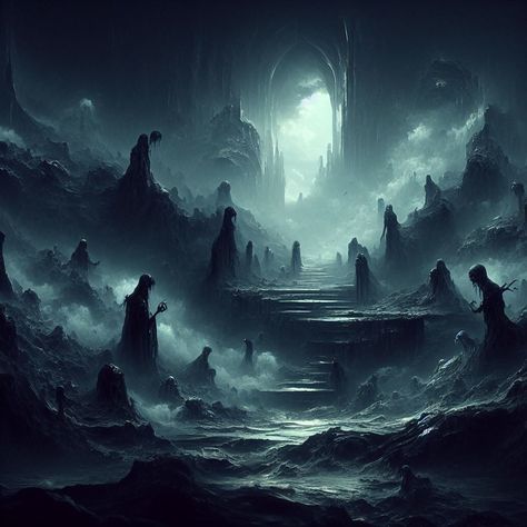 Dark Underworld Aesthetic, Asphodel Meadows Underworld, Underworld Greek Mythology Aesthetic, Underworld Art Greek Mythology, Demon Realm Aesthetic, Greek Underworld Art, Underworld Aesthetic Dark, Greek Dark Aesthetic, House Of Hades Aesthetic