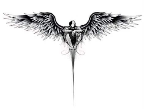 Man With Wings Tattoo, Neck Tattoo For Guys Wings, Tattoo Minimal Men, Wings Tattoo Men, Back Of Tricep Tattoo Men, Back Of Neck Tattoo Men, Full Neck Tattoos, Wing Tattoo Men, Small Neck Tattoos