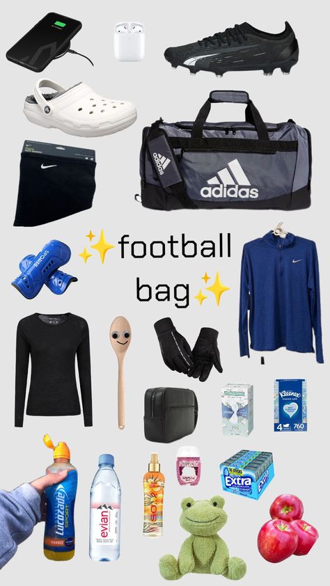 #football #soccer #central #sport #team #bag #fun Football Bag Essentials, Soccer Bag Essentials, Xmas Sleepover, Soccer Bag, Football Bag, Football Pics, Football Accessories, Women’s Soccer, Training Bags