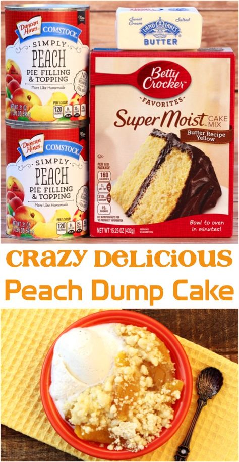 Dessert Recipes Easy Cake, The Best Peach Cobbler, Cobbler Dump Cake, Blueberry Dump Cake Recipes, Best Peach Cobbler, Peach Cobbler Dump Cake, Easy Peach Cobbler, Peach Dump Cake, Blueberry Dump Cakes