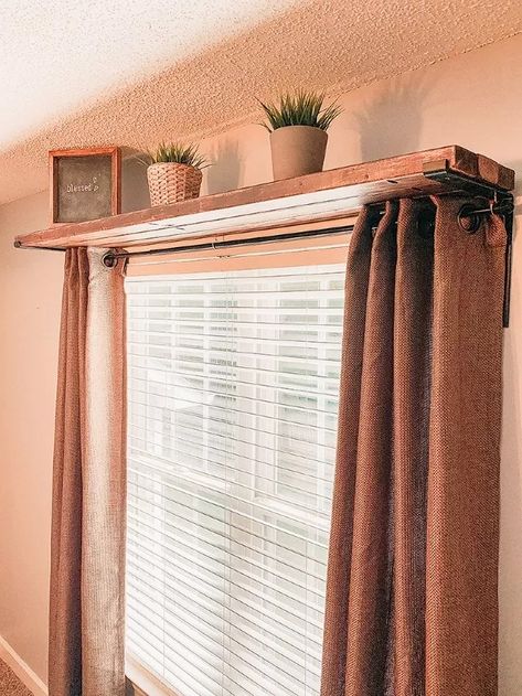 14 Stunning Window Updates That'll Make a Huge Difference in Your Home | Hometalk Diy Window Shelf, Diy Farmhouse Ideas, Diy Curtain Rods, Window Shelf, Curtains Diy, Window Shelves, Deco Originale, Diy Window, Diy Curtains