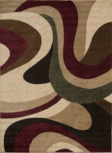 United Weavers Chimera 710_1375 Multi Solid Color Polyester Rug Center Rugs, Contrast Pattern, Swirly Designs, Tan Rug, Earth Tone Color, Earth Tone Colors, Diy Yarn, Beautiful Furniture, Contemporary Rugs