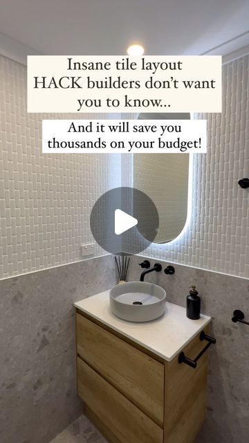 The Bathroom Guide on Instagram: "Tile layout hack! ⬇️

💾 SAVE this for later & FOLLOW for more @bathroomguide_

This hack is becoming very popular amongst savvy renovators! And we’re not here to gate-keep 💅 

Tiling layouts can be not only difficult to decide, but also costly if not executed correctly, so let’s talk about a simple budget hack that is often over looked…

Half wall tile designs! 🔥💸

Why? In the pursuit of achieving that wow-factor feature tile wall, people generally tend to tile the full walls floor to ceiling in a feature mosaic tile.

Not only can this be costly to tile in labour, but it is just as costly to supply as well. 

But with this hack, you can get the most out of your chosen feature tile along with adding more depth to your overall design. Here’s how…

👉 ch Bathroom Floor Tile Up Wall, Tile On Tile Bathroom, Tiling Behind Toilet, Tiling Bathroom Walls, Half Tiled Bathroom, Half Tiled Bathroom Walls, Feature Tile Wall, Tile Wall Bathroom, Vertical Shower Tile