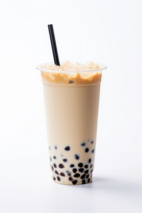 A bubble tea drink cup white background. AI generated Image by rawpixel. | premium image by rawpixel.com Chocolate Bubble Tea, Pudding Packaging, Bubble Tea Aesthetic, Coffee Bubble Tea, Bubble Coffee, Bubble Table, Mochi Donut, Bubble Tea Cup, Moon Tea