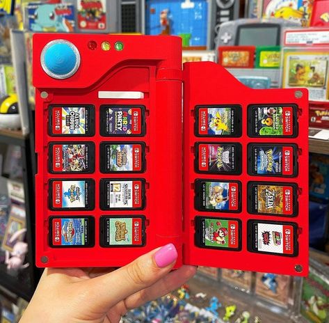 Nintendo Switch Game Case, Diy Nintendo, Pokémon Diamond, Nintendo Switch Case, Video Game Room Design, Game Storage, 3d Printing Diy, Nintendo Switch Accessories, Pokemon Gifts