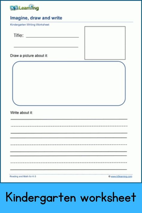 A blank draw & write form for use with your own prompts. Students read the question, look at the picture and respond with a picture and sentence. #k5 #writing #kindergarten #prompts #printables #free #worksheets #K5Learning Simple Writing Prompts, Kindergarten Writing Worksheets, Drawing A Picture, Draw And Write, Kindergarten Writing, Simple Math, Free Preschool, Writing Worksheets, Student Reading