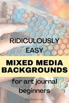 Easy Mixed Media Art, Aesthetic Craft Ideas, Craft Ideas For Beginners, Amazing Backgrounds, Personalized Journals, Mixed Media Backgrounds, Journal Tutorials, Art Journal Backgrounds, Mixed Media Art Journal