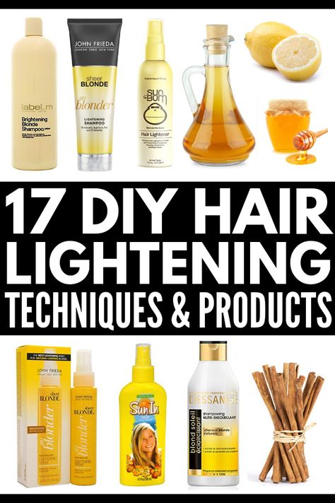 How to Naturally Lighten Hair: 17 Hair Lightening Techniques & Products Naturally Lighten Hair, Camila Cabello Hair, Lighten Hair Naturally, Hair Lightening, Lighten Hair, Diy Hair Color, Natural Highlights, Pinterest Design, Soften Hair