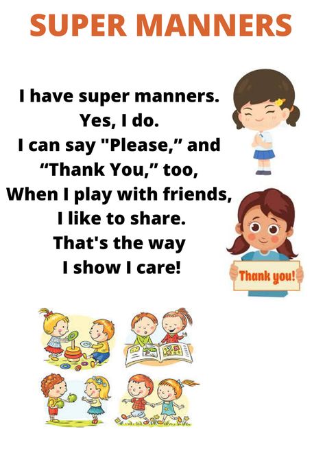 I have a super manners is a english rhyme for preschool kids. They can learn manners from this song in a easy way. #englishrhymessupermanners English Rhymes For Class 1, Rhymes For Kindergarten, Manners Preschool, Rhyming Poems For Kids, Rhyming Preschool, Reading Exercises, English Poems For Kids, Preschool Poems, Nursery Rhymes Poems