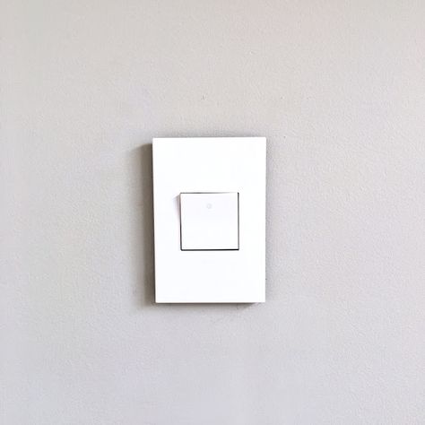 Modern Light Switches and Plate Covers | Harlow & Thistle - Home Design - Lifestyle - DIY Light Switches And Sockets Modern, Gardeners Cottage, Modern Light Switches, Designer Light Switches, Flat Kitchen, Bathroom Barn Door, Stone Bathroom Sink, Light Switches And Sockets, Wall Switch Plates