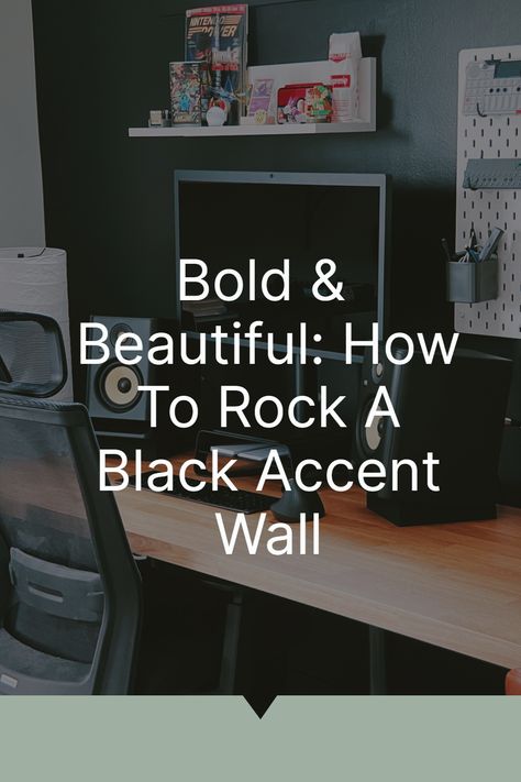 Bold & Beautiful: Master the art of black accent walls in your home! This guide offers creative ideas and tips for adding drama and sophistication to any room. Learn how to choose the right wall, balance with lighting, and harmonize with decor. Whether in a living room or bedroom, a black accent wall can be a stunning focal point, adding depth and modern elegance to your space. 🖤🏠 #BlackAccentWall #InteriorDesign #HomeDecor Black Accent Wall Living Room Decorating Ideas, Black Accent Wall Foyer, Game Room Accent Wall Ideas, Black Accent Living Room Wall, Accent Black Wall Living Room, Black Accent Wall Decor Ideas, Dark Charcoal Accent Wall, How To Decorate A Black Wall, Diy Black Accent Wall